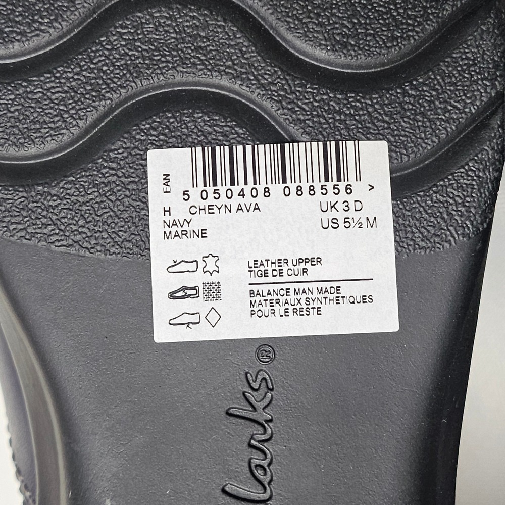 Clarks Collection Navy Blue Leather Lace Up Oxford Shoes Women Size 5.5 US - Picture 8 of 11